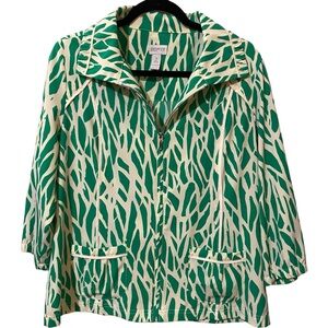 Chicos Zenergy Women's Size 2 Large Neema Lightweight Jacket Full Zip Zebra‎